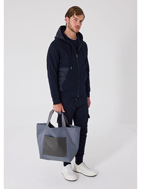 Sabri Özel Lacivert Standart Fit Pamuklu Kapüşonlu Eşofman Takımı - S000490729-21164