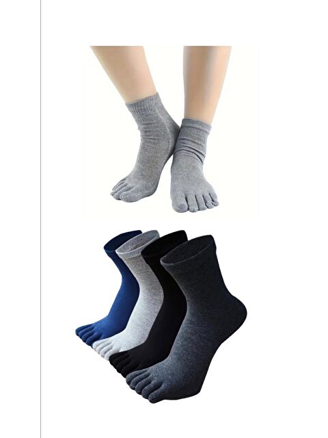 Ozzy Socks 4 Çift Asorti Antibakteriyel  Mantar Önleyici Parmak Çorabı - S000360109-2596