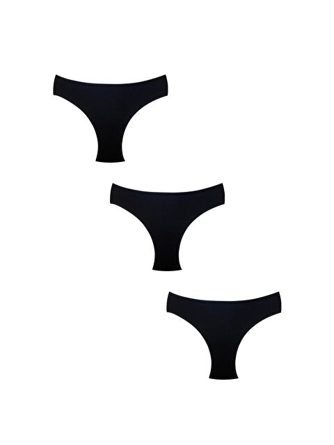 Kompedan 3'Lü Pamuklu Modal Külot | Siyah 0330 - S000360125-19351