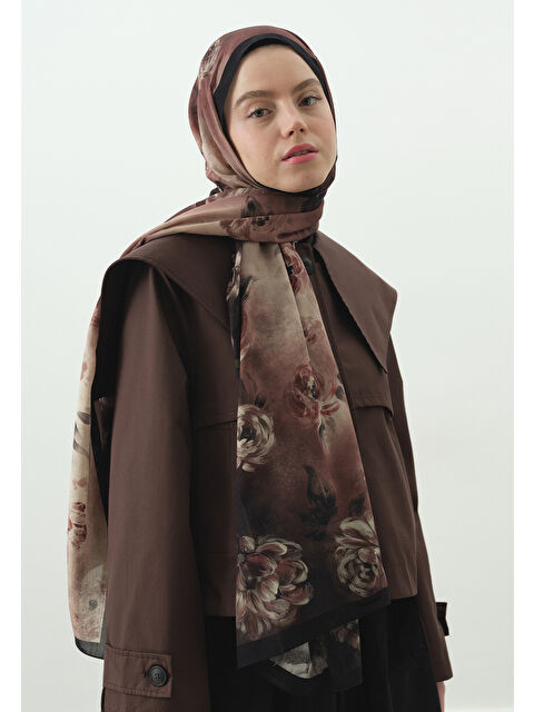 Fresh Scarfs MARIELLE DESENLİ PAMUK VİSKON ŞAL SİYAH - S000497958-19351