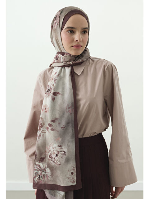 Fresh Scarfs MARIELLE DESENLİ PAMUK VİSKON ŞAL GÜLKURUSU - S000497958-20028