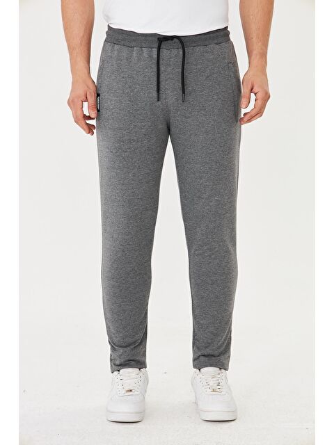 TRENDHILL Erkek Pamuklu Fermuarlı Cepli Eşofman Altı Antrasit M. 5431-A