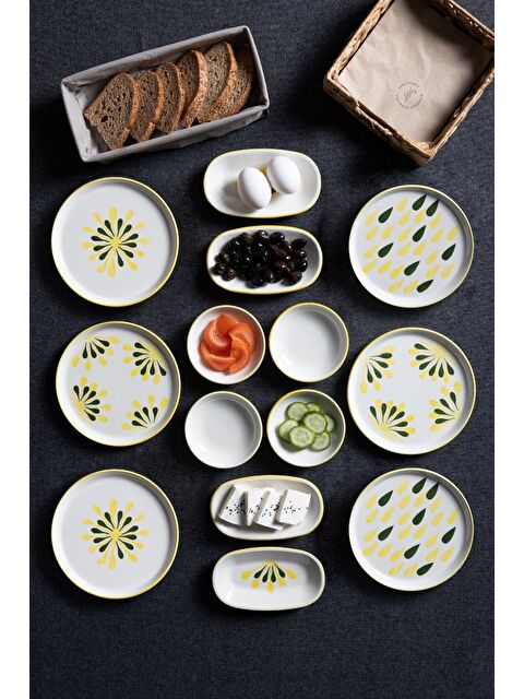 Nandy Home 14 Parça 6 Kişilik Handmade Duru Kahvaltı Takımı   Lüx Kahvaltılık Sunum Seti - S000343762-18194