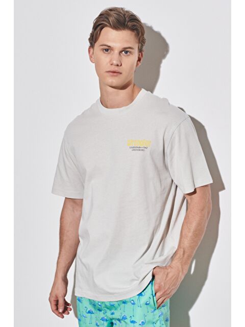 Wrangler Loose Fit Rahat Kesim %100 Pamuk Bisiklet Yaka Ekru Tişört - S000530583-25636