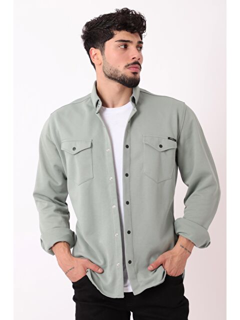 Stilkombin Çift Cep Kapaklı Örme Erkek Gömlek XC U16805_40335 - S000205109-20054