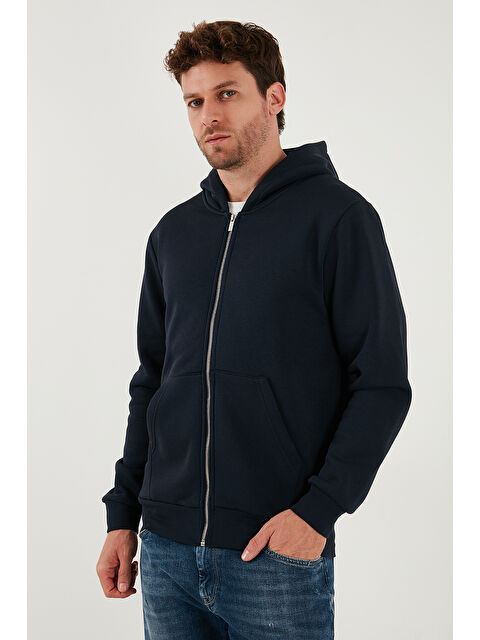 Buratti Slim Fit Kapüşonlu Fermuarlı İçi Tüylü Yumuşak Şardonlu Kışlık Erkek Sweat 5905340 - S000000615-29672