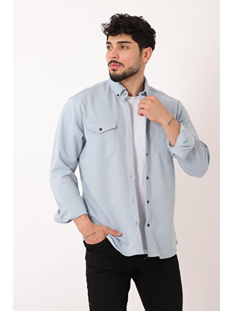 Stilkombin Çift Cep Kapaklı Örme Erkek Gömlek XC U16805_40335 - S000205109-17234