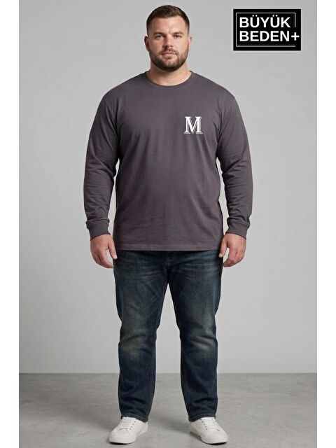 Süperlife Erkek Büyük Beden M Baskılı 2 İplik Bisiklet Yaka Tişört SPR26BTS942-13