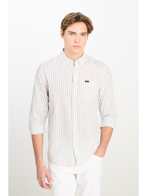 Lee Regular Fit Normal Kesim %100 Pamuk Zeytin Yeşili Gömlek - S000530586-18194