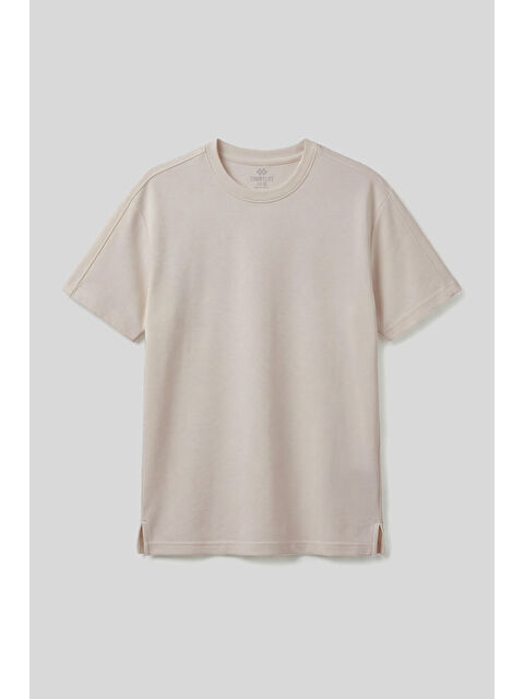 Tommylife Bej Rahat Form Esnek Nefes Alabilir Erkek T-Shirt - 88495