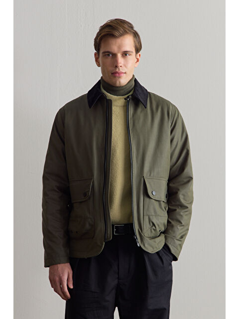 Danger Erkek Kadife Yakalı Mont Ceket Yeşil - S000505252-18194