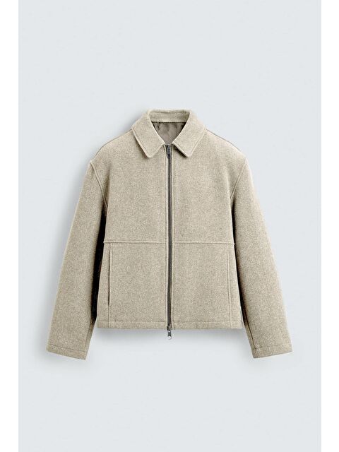 Abluka Online Erkek Relax Fit Premium Kaşe Mont Kaban Bej - S000493998-19928