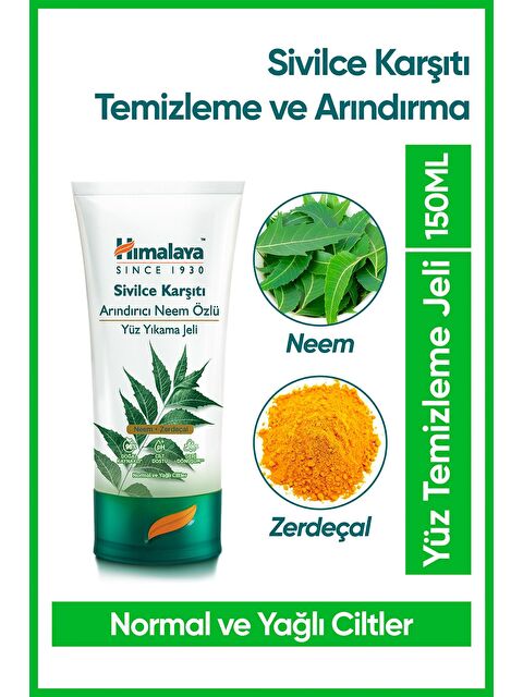Himalaya Since 1930 Sivilce Karşıtı Arındırıcı Yüz Temizleme Jeli 150 ml | Neem & Zerdeçal | Normal ve Yağlı Ciltler - S000494245-10231