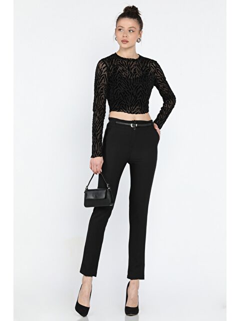 Gülseli İnce Kemerli Kadın Pantolon - S000361069-19351