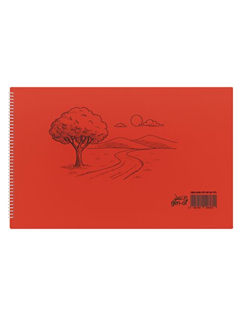 Gen-Of 35x50 25 Yaprak Plastik Kapak Spiralli Büyük Boy Resim Defteri GEN-2450 - S000388747-20063