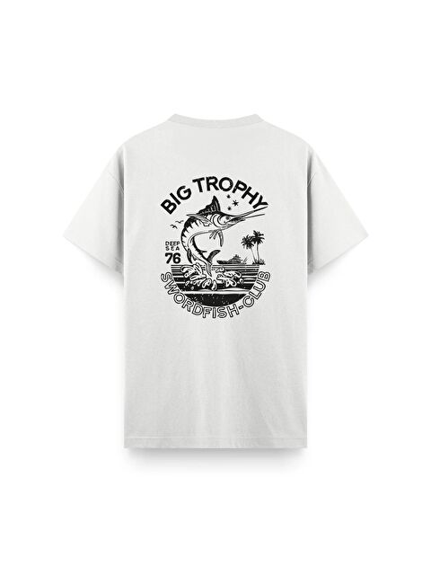 Oksit Big Trophy Sırt Baskılı Bisiklet Yaka Unisex Tişört - S000417391-20063