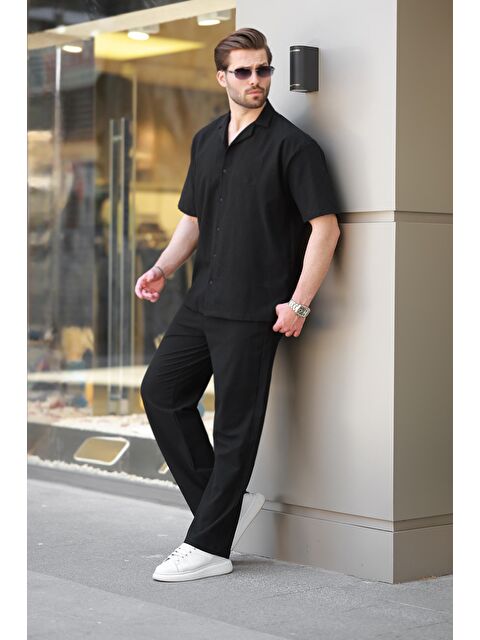 Madmext Siyah Basic Erkek Gömlek Takım E7320 - S000445072-19351