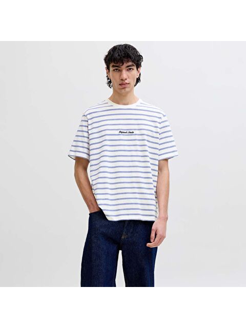 Jack & Jones Norrebro Stripe Erkek Beyaz Tişört
