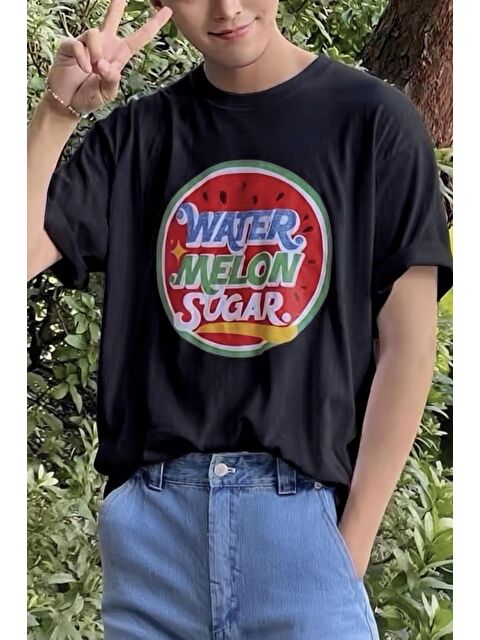 Oksit Watermelon Sugar Retro Baskılı Oversize Unisex Pamuklu Tişört