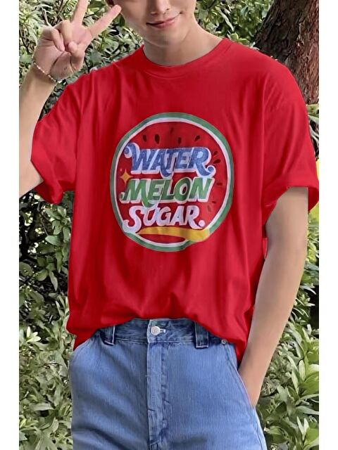 Oksit Watermelon Sugar Retro Baskılı Oversize Unisex Pamuklu Tişört