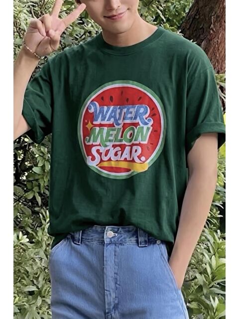 Oksit Watermelon Sugar Retro Baskılı Oversize Unisex Pamuklu Tişört
