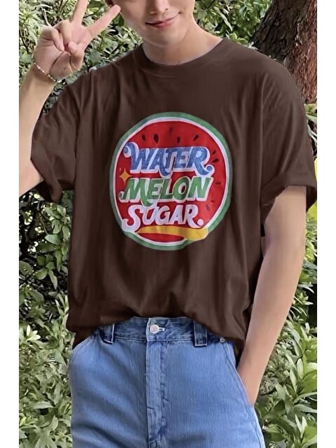 Oksit Watermelon Sugar Retro Baskılı Oversize Unisex Pamuklu Tişört