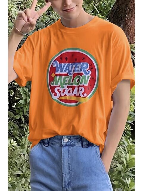 Oksit Watermelon Sugar Retro Baskılı Oversize Unisex Pamuklu Tişört