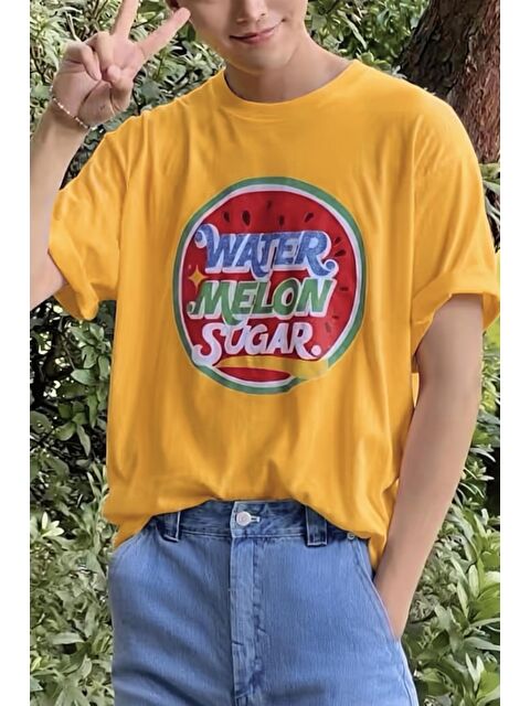 Oksit Watermelon Sugar Retro Baskılı Oversize Unisex Pamuklu Tişört