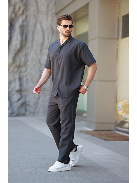 Madmext Füme Basic Erkek Gömlek Takım E7320 - S000445072-33408