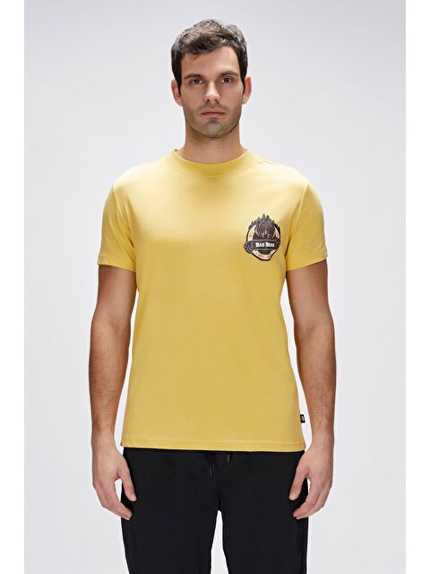 Bad Bear Flint Sarı Erkek Baskılı Tişört - S000368887-20072