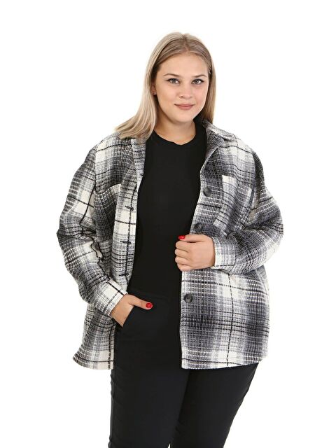 Mylinemoda Dokulu Kareli Astarlı Gömlek Ceket - S000242025-20600