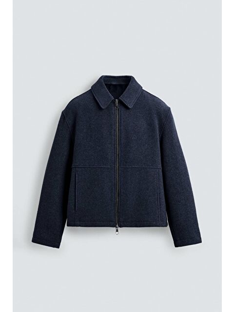 Abluka Online Erkek Relax Fit Premium Kaşe Ceket Kaban Lacivert - S000493998-21164