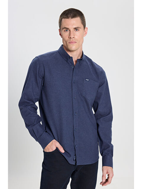 Wrangler Regular Fit Normal Kesim %100 Pamuk Lacivert Gömlek - S000470233-21164