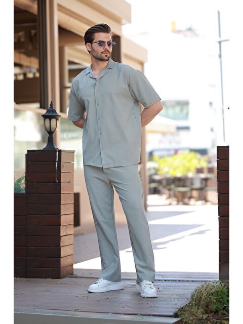 Madmext Çağla Yeşili Basic Erkek Gömlek Takım E7320 - S000445072-14939