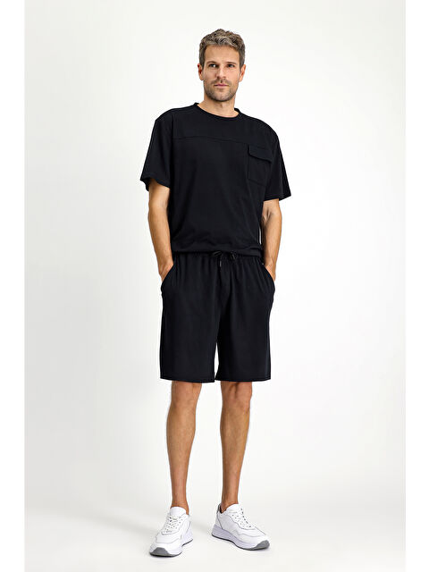 Kiğılı Home Kısa Kol Bisiklet Yaka 3'lü Şortlu Pijama Seti - S000413847-19351