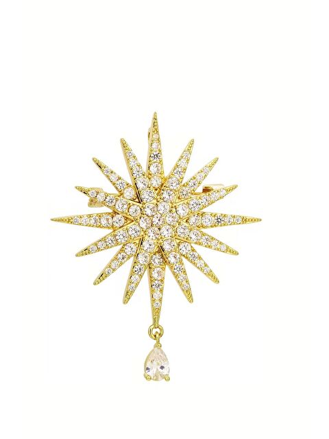 New Obsessions Kuzey Yıldızı Parlak Taşlı Broş Yaka İğnesi - S000486960-20076