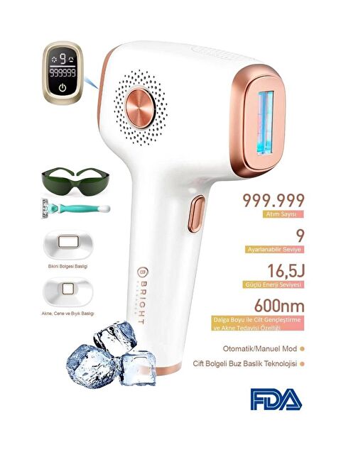Bright Elegance BE-9030 Buz Lazer Ipl Epilasyon 999.999 Atım Otomatik/Manuel Mod Ağrısız Vücut Yüz C - S000315867-20063