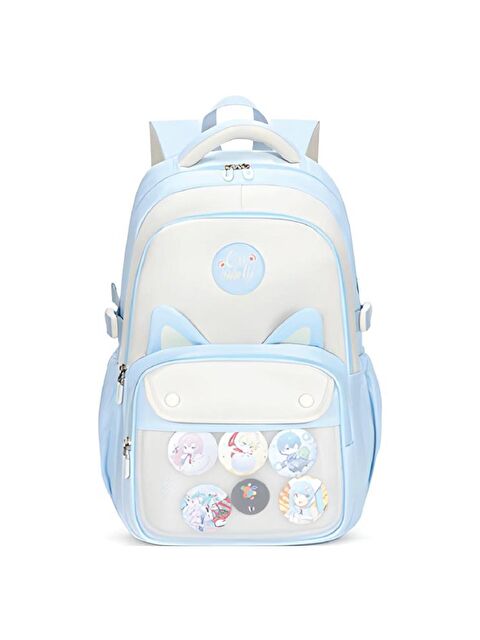 Muggle 3 Bölmeli Uniqe Cats Kolej Okul Sırt Çantası Açık Mavi (MU-1803) - S000426146-17437