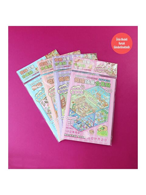 Bam Hediyelik Eşya Dıy Kendin Yap 5D Sahne Sticker Seti – 8 Sayfa (4 Sahne + 4 Sticker) - S000438936-23173