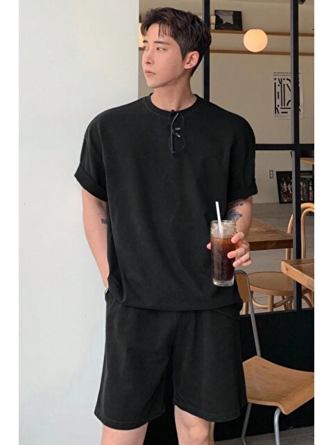 Tarz Cool Erkek Oversize T-Shirt Şort Takım Rahat Yazlık Kombin