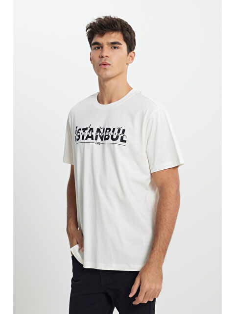 Lee Regular Fit Normal Kesim Bisiklet Yaka %100 Pamuk Beyaz Tişört - S000530590-20063