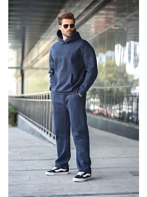 Madmext Lacivert Kapüşonlu Erkek Eşofman Takımı E7324 - S000445074-21164