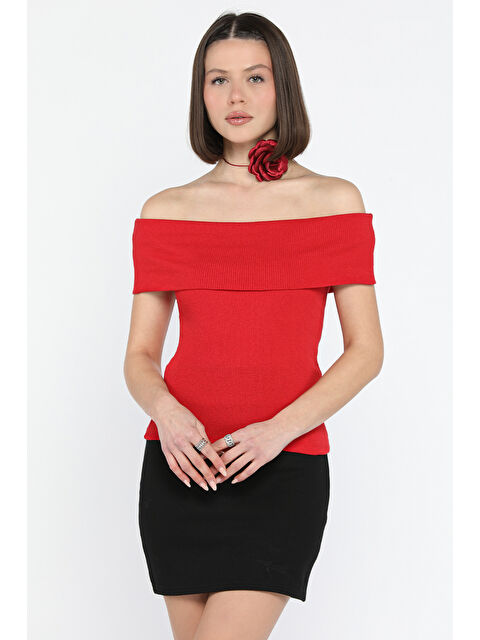 Gülseli Kadın Madonna Yaka Kaşkorse Bluz - S000352214-20045