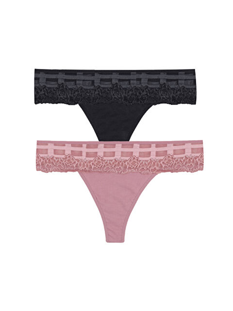 Koza İç Giyim Kadın Pamuklu Dantel Detaylı Tanga - S000430714-2373