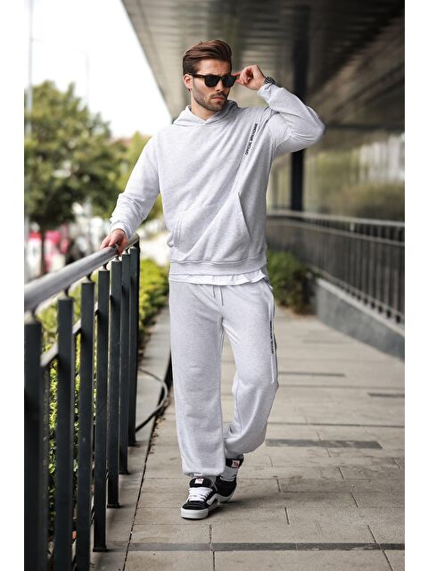 Madmext Karmelanj Kapüşonlu Kanguru Cep Erkek Eşofman Takımı E7325 - S000445076-2090