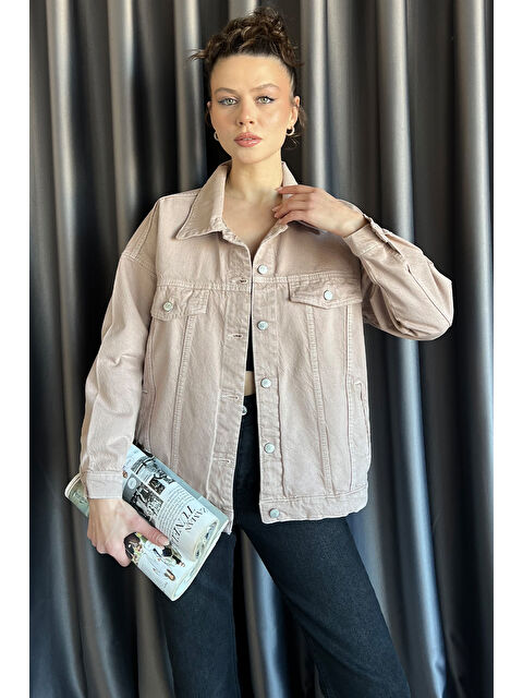 Gülseli Oversize Kadın Jean Ceket - S000361083-19928
