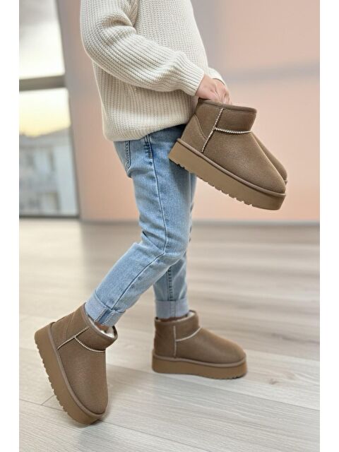 Oksit Frz F200 İçi ve İç Tabanı Kürklü Termal Kız Çocuk Süet Bot - S000465882-19413