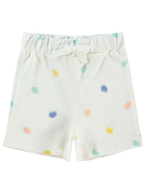 Civil Baby Yaprak Empirme 6-18 Ay Şort - Ekru