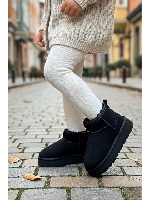 Oksit Frz F200 İçi ve İç Tabanı Kürklü Termal Kız Çocuk Süet Bot - S000465882-19351