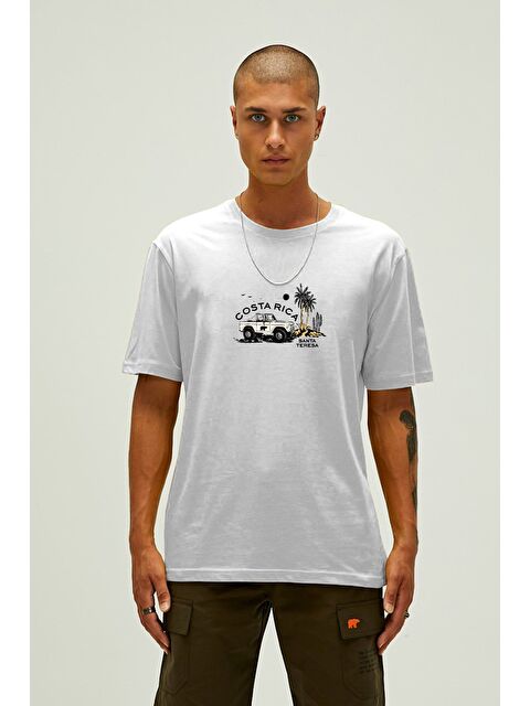 Bad Bear Costarıca Beyaz Erkek Baskılı Tişört